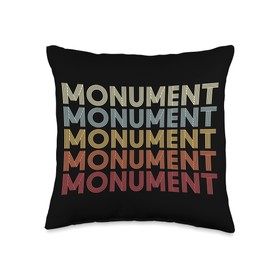 Monument Colorado Monument CO Retro Vintage Text Throw Pillow, 16x16, Multicolor