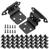 3/8" Cabinet Hinges Inset, 40 Pack 20 Pairs Black Self
