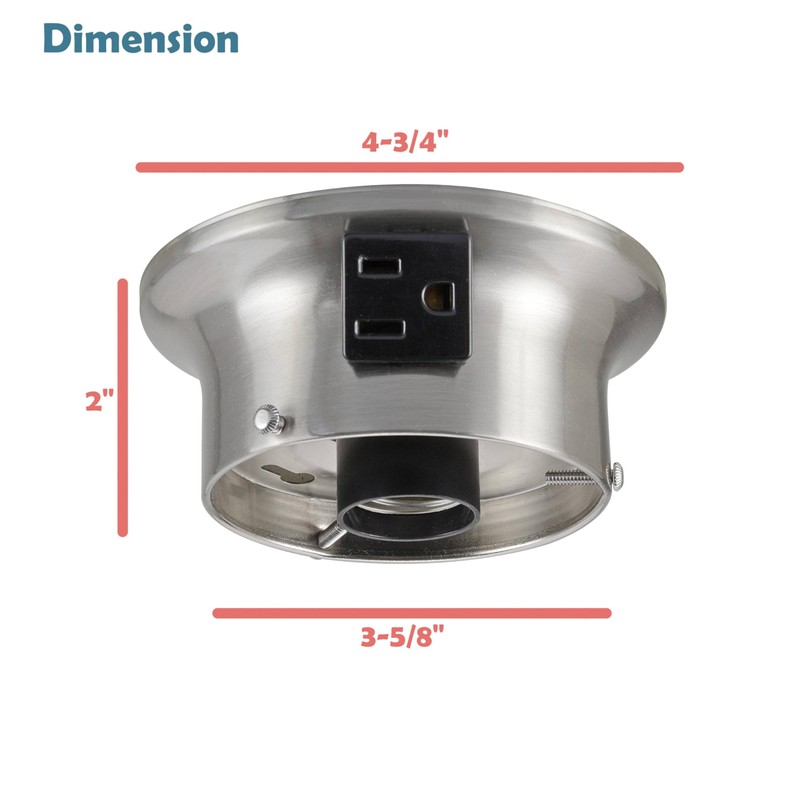 Aspen Creative 22103-09-1, Flush Mount Ceiling Fixture Shade Holder Kit
