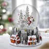 120MM Santa & Snowman w/Red Village Base Snow Globe by