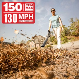 MZK Cordless Leaf Blower,20V Battery Powered Leaf Blower for Lawn Care, Electric Lightweight Mini Leaf Blower(2 * 2Ah Battery & Charger Included)