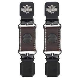 Harley-Davidson Men's Etched Bar & Shield Logo Leather Boot Clips – Brown