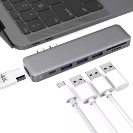 dodocool 7 in1 Multiport USB-C Hub Type C to USB 3.0 4K HDMI Adapter for Macbook Pro U8R5