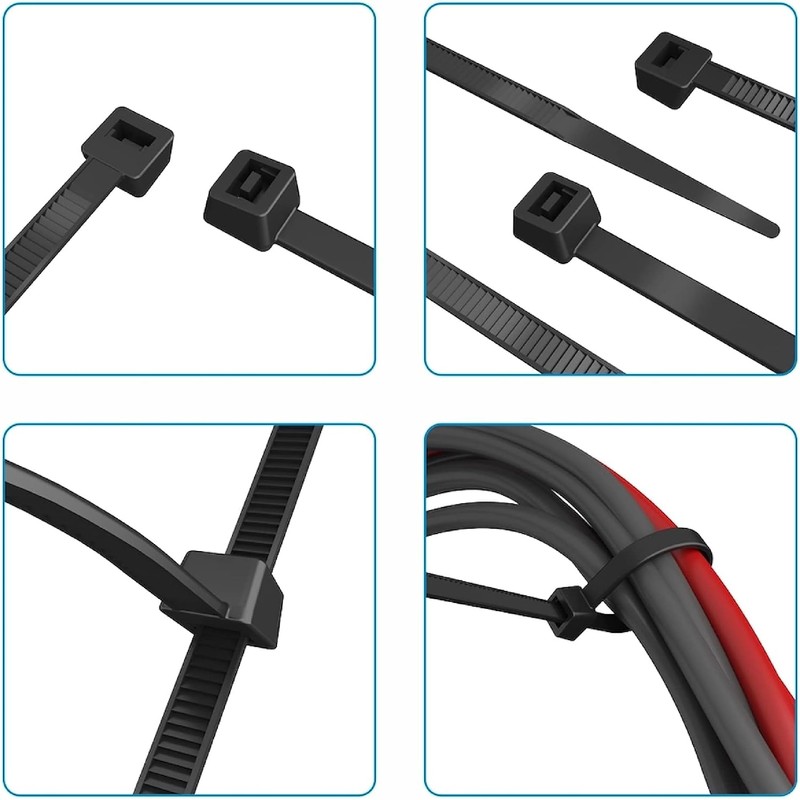 Kippen 9015EK Pack of 50 Black Cable Ties for Wiring