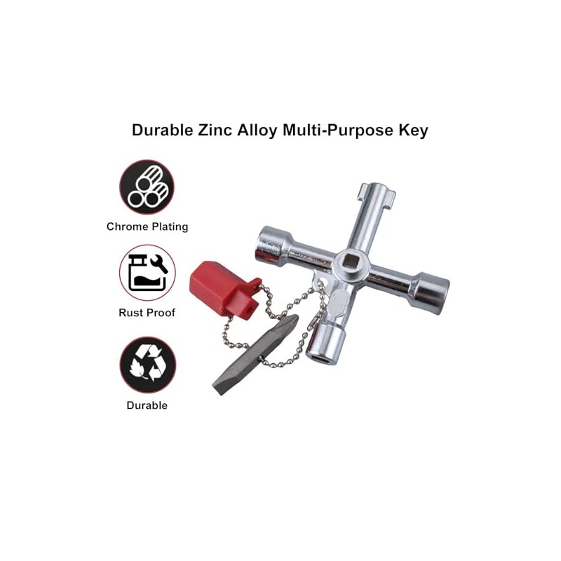 4 Way Sillcock Key Set, Equipped with Bits,Multi Functional Water