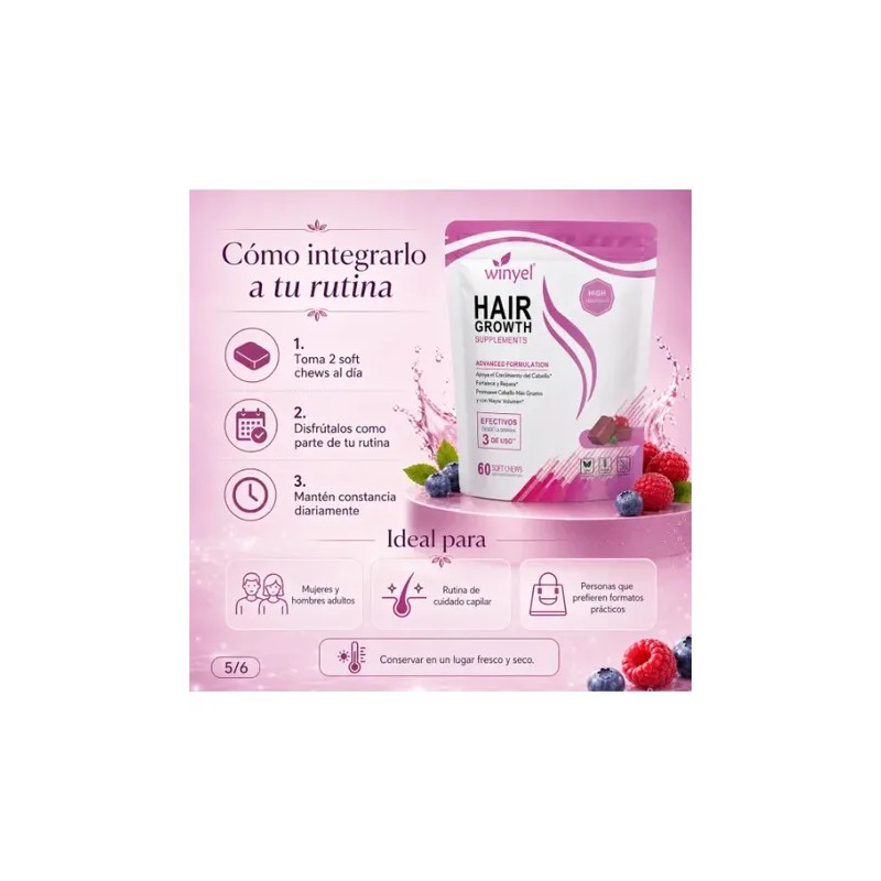 Vitaminas Capilares Mujer Hombre Cabello Fuerte Gomitas