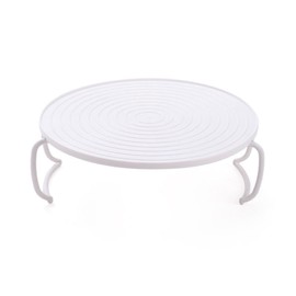 Sunicon Microwave Heating Tray, Multifunctional Stackable White Round Food Steaming Rack, Food Tray Shelf with Handles for Kitchen