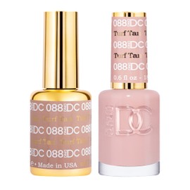 DND DC Gel Polish Set, Beige Nude Collection, UV/LED Gel Polish and Air Dry Nail Lacquer, Matching Chip-Free Polish Duo, 088 Turf Tan, 0.5 Fl Oz