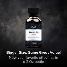 Detroit Grooming Beard Oil | Hydrating & Nourishing Formula with Vitamin E | Cedarwood & Amber • Black (2 oz)