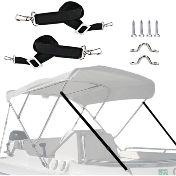 Shoptrendys 2 Pcs Adjustable Bimini Top Tie Down Webbing Straps