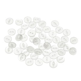 sourcing map 50pcs 18L White Round Sewing Buttons 11.5mm 15/32" Resin 2-Hole Fish Eye Craft Replacement Button for Craft Pants Dress Skirt Clothing Fastener Buttons