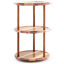 Briwooody 3-tier Lazy Susan Organizer 10 Inch, Rotating Spice Rack, Spinning Organizer, Industrial Turntable Spice Rack for Cabinet, Kitchen Countertop, Pantry