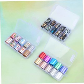 SAFIGLE 50 Rolls Nail Foil Transfer Stickers for Women DIY Nail Art Decals Supplies Set for Manicure Decoration Easy to Apply Remove for Home Salon Use