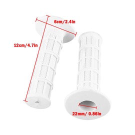 Klanata 1Pair Pro Taper Grips, Dirt Bike Grips, White Odi Grips, 22mm 7/8" Scooter Grips Handlebar Hand Grips for Motorcycle, Mini Bike, Dirt Bike, Pit Bike Handlebar Dirtbike, Blue Red Grey Optional