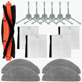 YUJINRU Replacement Parts Accessories Kit Compatible with Honiture V8 Pro Robot Vacuum Cleaner 1 Main Brush, 6 Side Brushes, 4 Hepa Filters, 4 Mop Pad