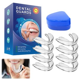 Mouth Guard, 8 Pcs Sleep Mouth Guard, Moldable Mouthguard with One Travel Case for Clenching, TMJ, Bruxism, Stops Bruxism, Sleeping Professional Stops Bruxism and Teeth Clenching(2 sizes)