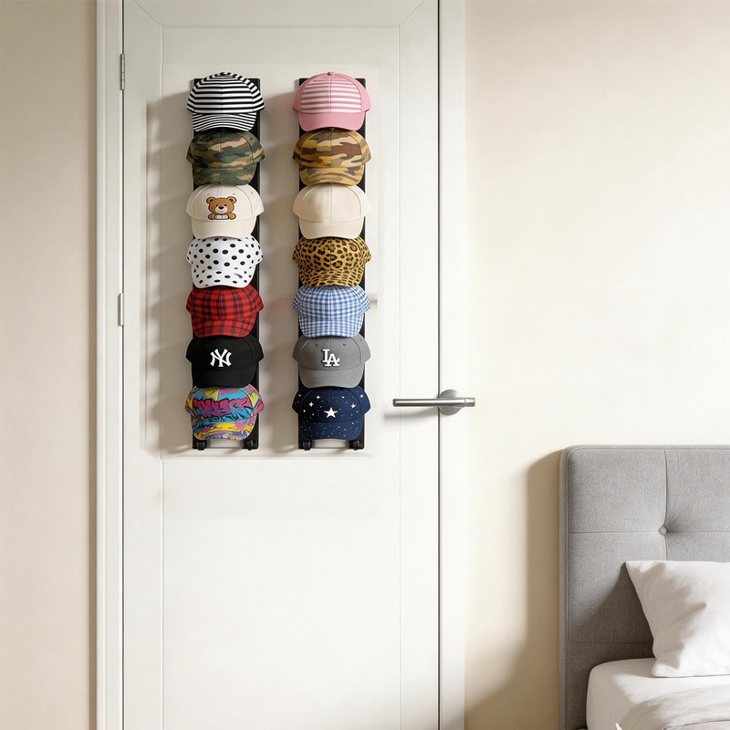 2 Pack Baseball Cap Hat Organizer(White)