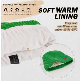 Wmcaps Beanie for Men, Unisex Classic Knit Beanie Winter Hat Stretchy Soft Cuffed Wooly Beanie with Thermal Thick Fleece Lining, Gifts for Men/Women/Her/Him/Dad(Green)