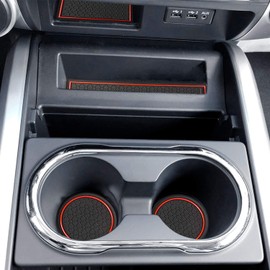 Auovo Anti Dust Mats for Titan Crew Cab with Floor Console Front Bucket Seat 2017-2024 Door Liners Cup Holder Inserts Center Console Liners Interior Accessories(15pcs/Set) (Red)