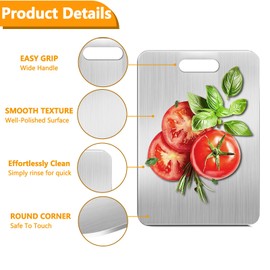 : GaoBangM Premium Metal Chopping Board Steel Cutting Board, Pizza Tray Bread Chopping Board Hygiene Durability Stainless Steel Chopping Board