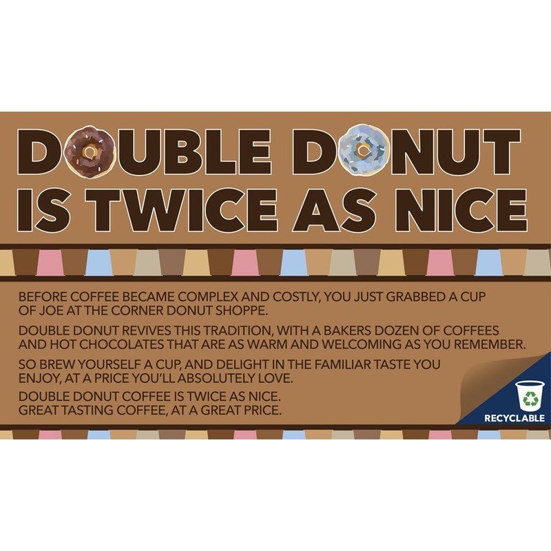 Double Donuts Flavored Coffee Variety Sampler Pack, Assorted Flavors for