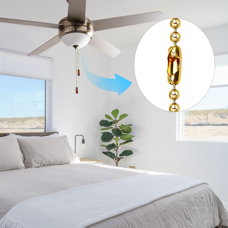 Ceiling Fan Pull Chain Extender, 12Feet 3mm Diameter Beaded Ball