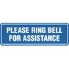 Signs ByLITA Standard Please Ring Bell For Assistance Sign (Blue)