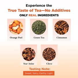 CHAYAM Cinnamon Tea, 50+Cups/3.52oz | Premium Green Tea with 100% Real Cinnamon, Clove, Star Anise and Orange Peel | Low Caffeine, High Antioxidant, No Added Flavor, No Sugar | Pack of 2