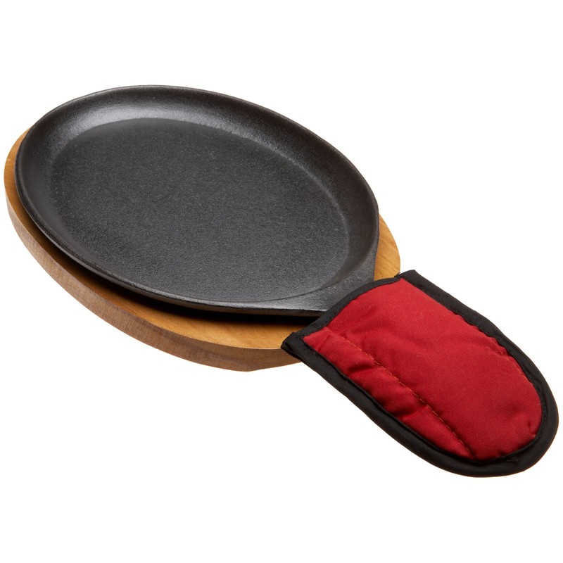 Fajita Plate Set - Pre-seasoned Cast Iron Fajita Pan with
