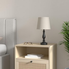 Lamps for Bedrooms Set of 2, Touch Bedside Table Lamp with USB Ports, 3 Way Dimmable Nightstand Lamps with Round Fabric Linen Lampshade for Living Room Reading Bed Side End Table, Bulbs Included