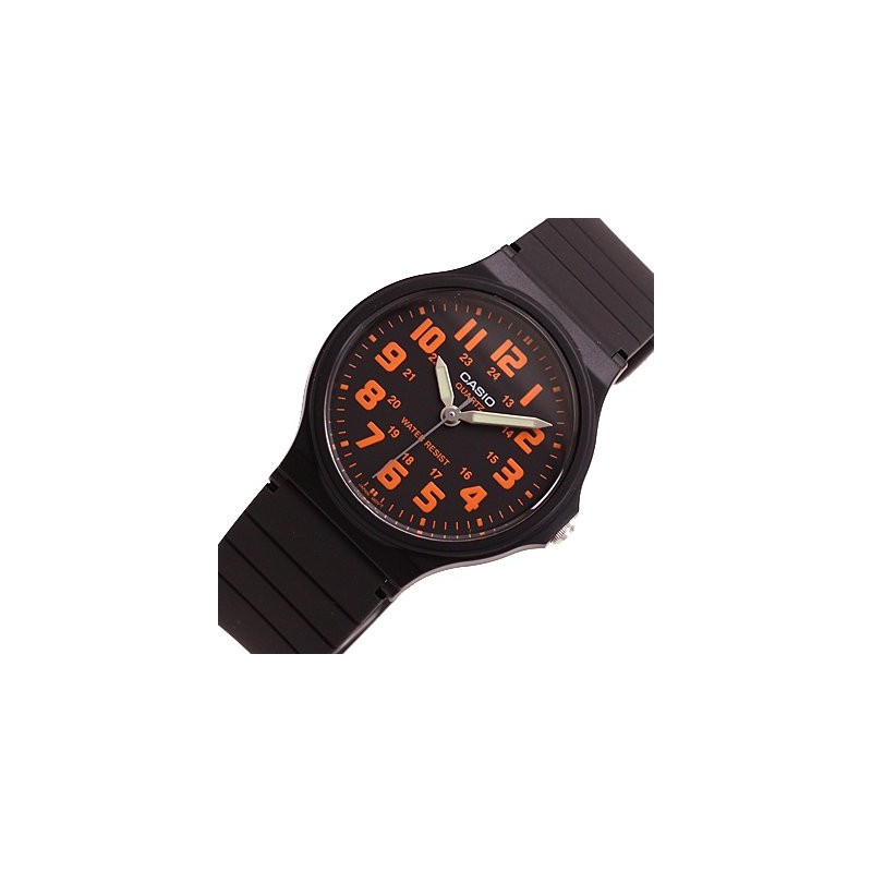 Casio Quartz MQ-71-4B Men's Watch, Black/Orange, sports