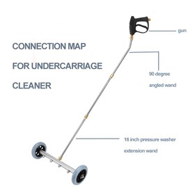 Undercarriage Pressure Washer Cleaner,Water Broom for Power Washer Undercarriage Attachment with Extension Wands,Wash Mitt, 4000 PSI (16 inch Blue)
