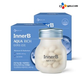 CJ Wellcare InnerB Aqua Rich Oral Hyaluronic Acid 56 Capsules x 2 / 이너비 아쿠아리치 먹는 히알루론산 56캡슐 x 2개