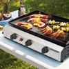 ADREAK 25.6 Inch 3 Burner BBQ Gas Grill Griddle, Stainless