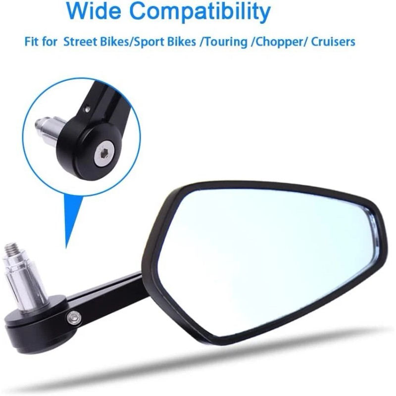 Dreamizer Motorcycle 7/8" Handlebar Rear View Mirrors For Triumph Tiger