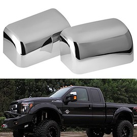 Top Half Mirror Cover for F250 F350 F450 Super Duty Triple Chrome Plated 2008-2016 (One Pair)