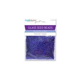 Glass Seed Beads, Silverlined, 60g, Capri Blue