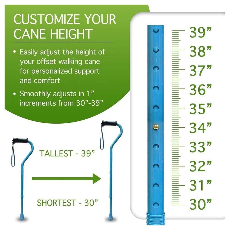 Canecraft Offset Handle Walking Cane for Men and Women with