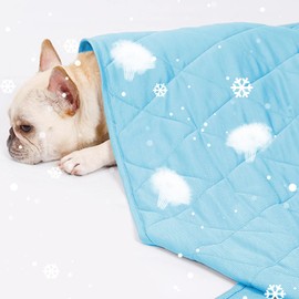 DELIFUR Dog Cooling Blanket - Lightweight Pet Cooling Blanket Bed Cover for Summer Self Cooling Mat for Medium Large Dogs Throw Blanket for Kennel Sofa Couch Machine Washable (L: 51.2"x39.4")