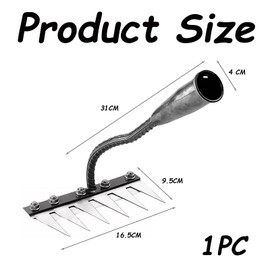 Heavy Duty Rake, Landscaping Rake, Suitable for horticulturists and friends with gardens at home (Silver) Without handle The diameter of the interface is 4 centimeters.