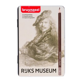 Bruynzeel & Rijksmuseum Professional Graphite Pencils Set of 12 in Metal Case for Sketching and Drawing | Rembrandt van Rijn