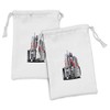 Ambesonne Truck Fabric Pouch Set of 2, American Flag Themed