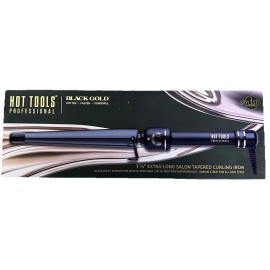 HOT TOOLS BLACK GOLD 1 ¼ EXTRA LONG SALON TAPERED CURLING IRON