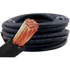 WeldingCity 50-ft 2-AWG Welding Cable (Made in USA) Whip Lead with 300 Amp Stick Electrode Holder Stinger and Dinse Connector