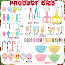 Christmas Sensory Bin Fillers - 353 Pcs Christmas Fine Motor Toys Sensory Bin Items, Colorful Counting Sorting Set with Acrylic Candy Ice Cream for Classroom Supplies Preschool Learning Activity