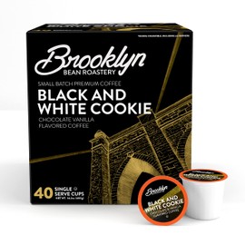 Brooklyn Beans Black and White Cookie Coffee Pods - Compatible with Keurig K Cup Brewers Including 2.0 Machines, 40 Count, Dessert-Inspired
