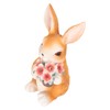 Solar Rabbit Statue Cute Handpainted Resin Bunny Statue Decor Rabbit