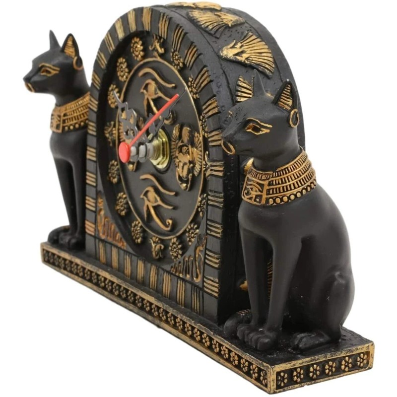 Ebros Ancient Egyptian Bastet Table Clock Statue 6.75" Long with