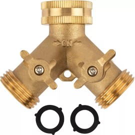 INNAV8 Divisor Conector De Manguera De Jardín De Latón 2 Vias