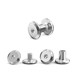 ORTAVA M6 x 10 mm (10 x Furniture Screws, 10 x Sleeve Screws), Stainless Steel A2 V2A Cabinet Connectors, Furniture Connectors, Cabinets, Wooden Boards Pack of 10